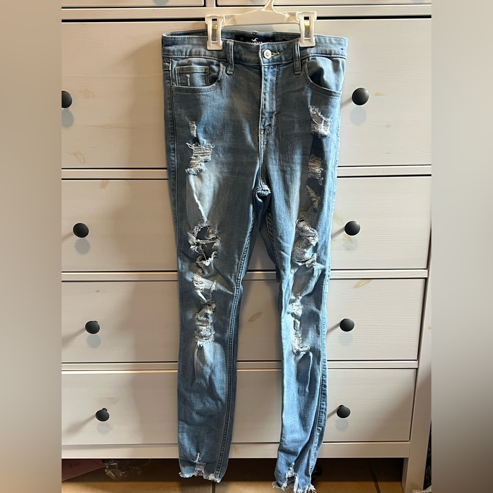 Hollister Light Blue Distressed Skinny Jeans